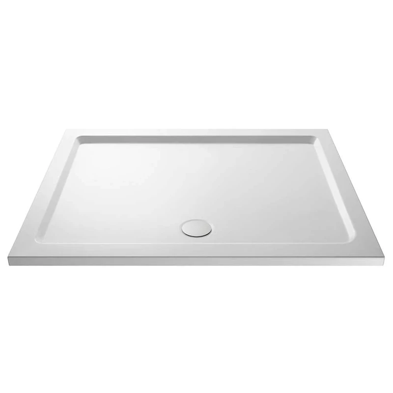 VeeBath Space 40mm Slimline Rectangular Stone Resin Shower Tray for Walk in Wet Room Enclosure Cubicle - 1600 x 760mm