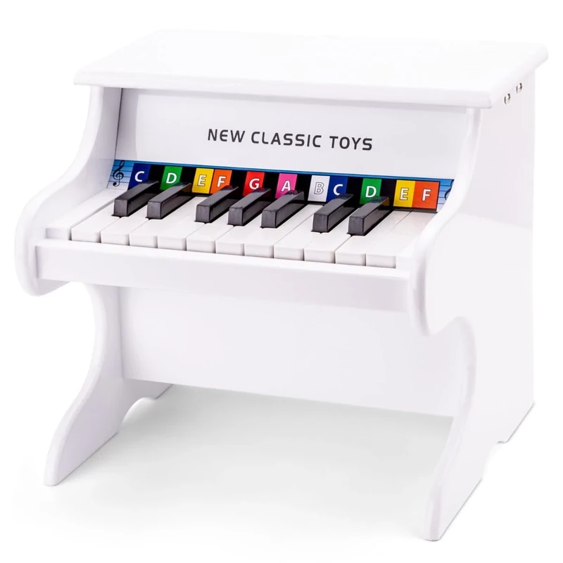 New Classic Toys 10156 Wooden Piano, White, Medium