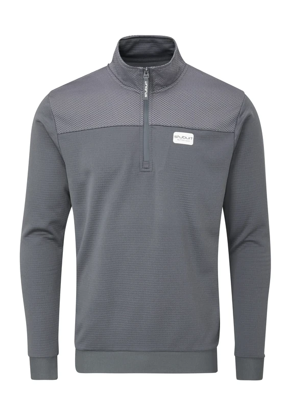 Stuburt Active-Tech Zip Neck Top, Slate Grey, Medium