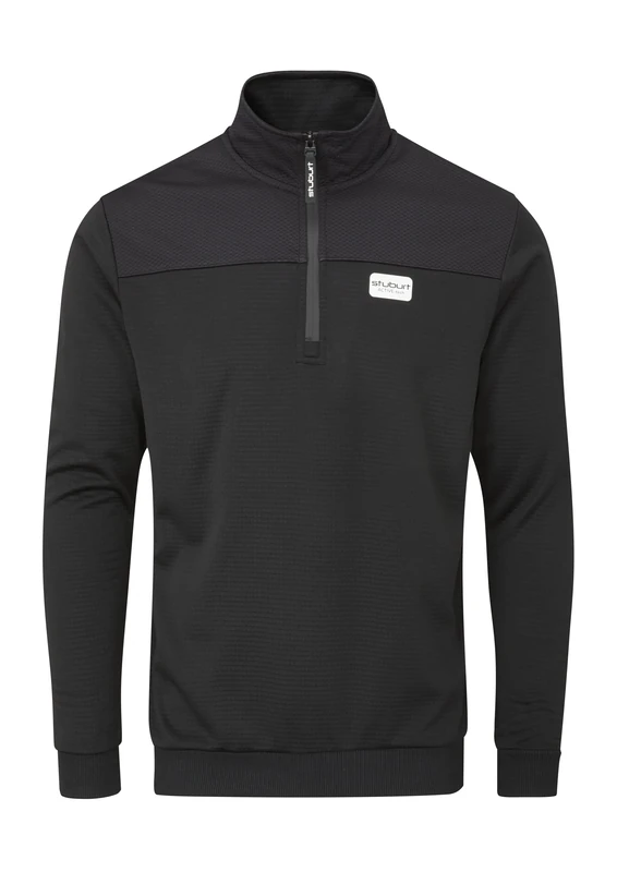 Stuburt Active-Tech Zip Neck Top, Black, Large