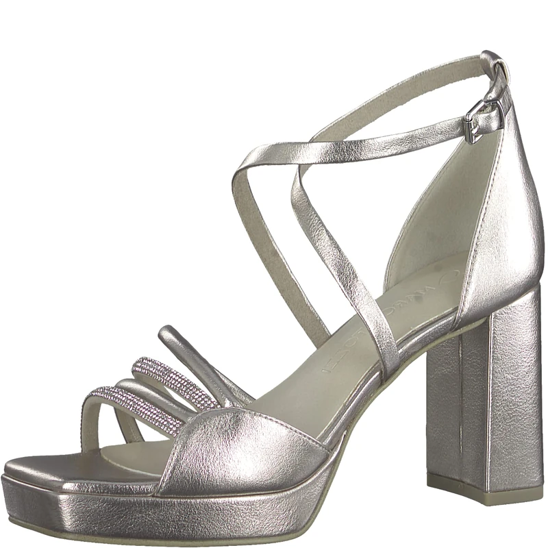 MARCO TOZZI Women's 2-2-28356-30 Heeled Sandals, Platinum Comb, 5.5 UK