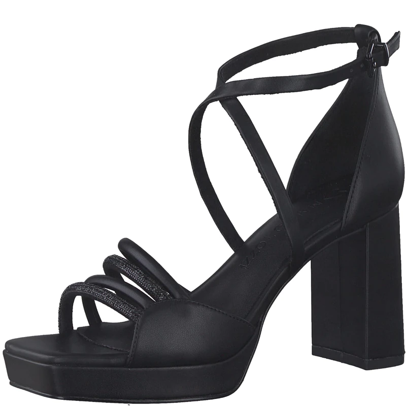 MARCO TOZZI Women's 2-2-28356-30 Heeled Sandals, Black (Black Comb), 4 UK