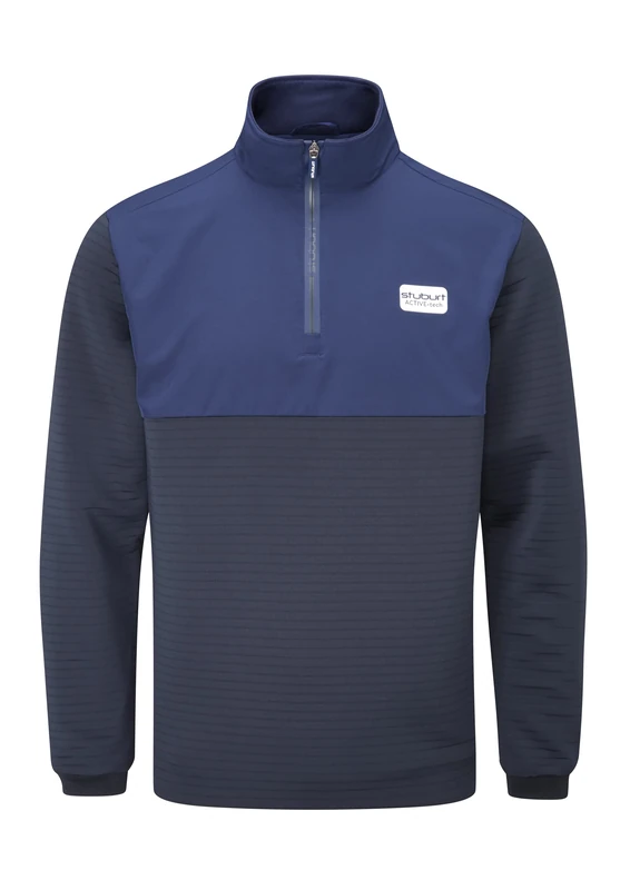 Stuburt Men's Active-Tech Lined Golf Thermal Water Resistant Sweater Pullover, French Navy, Large