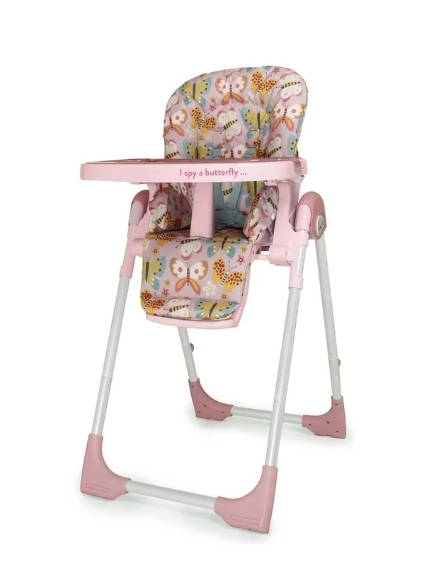 COSATTO Noodle 0+ Highchair - Compact, Height Adjustable, Foldable, Easy Clean, from Birth to 15kg (Flutterby Butterfly)