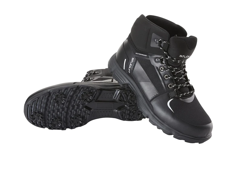 Stuburt Men's Active-Sport Spiked Waterproof Boot Golf Shoe, Black, 9 UK