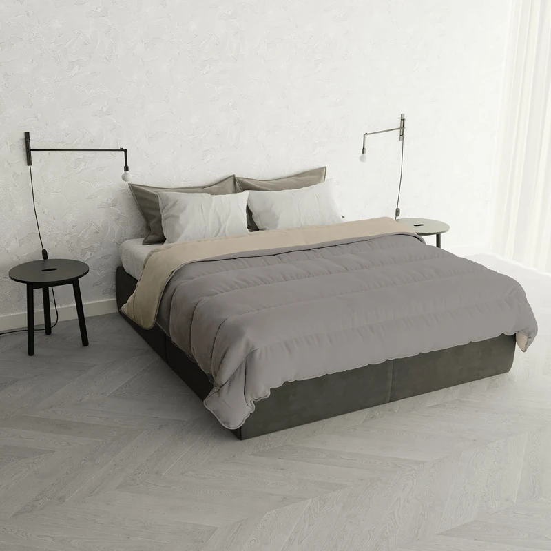Italian Bed Linen Winter Duvet “Oslo” Double-face, Sand/Cream, 250x200cm
