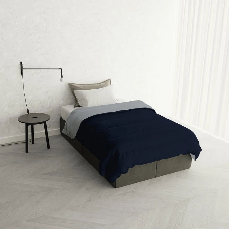 Italian Bed Linen Winter Duvet “Oslo” Double-face, Sapphire/Platinum, 200x200cm