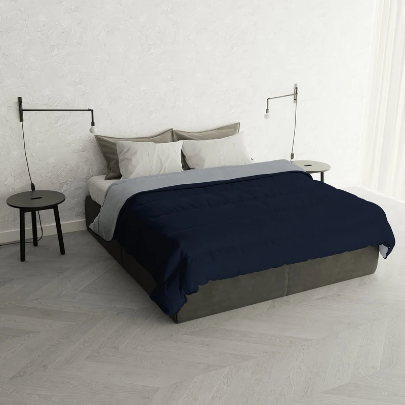 Italian Bed Linen Winter Duvet “Oslo” Double-face, Sapphire/Platinum, 250x200cm