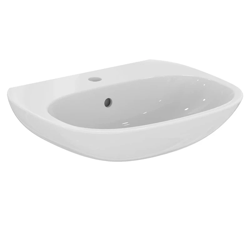 Ideal Standard Tesi 55cm Bathroom Sink/Basin, 1 tap Hole, T352301, White