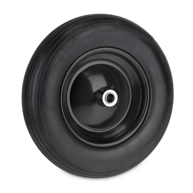 Relaxdays Wheelbarrow Wheel 3.50-8, Rubber Tyre with Steel Centre, Puncture-Proof, up to 100 kg, Replacement, Black, 3.5-8