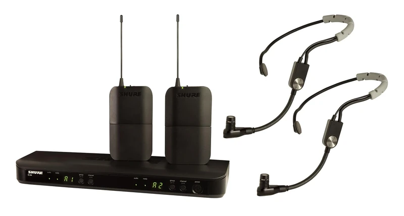 Shure BLX188/SM35 UHF Wireless Microphone System - Perfect for Speakers, Performers, Presentations - 14-Hour Battery Life, 100m Range | Includes (2) Headset Mics, Dual Channel Receiver | K3E Band