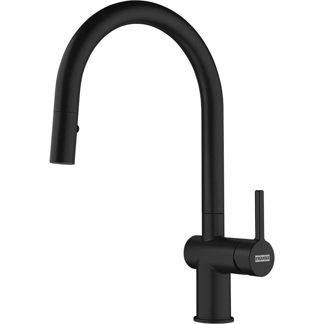 Kitchen Sink tap with a Pull-Out spout and Spray Function from Franke Active J Pull Down Spray - Black matt - 115.0653.404