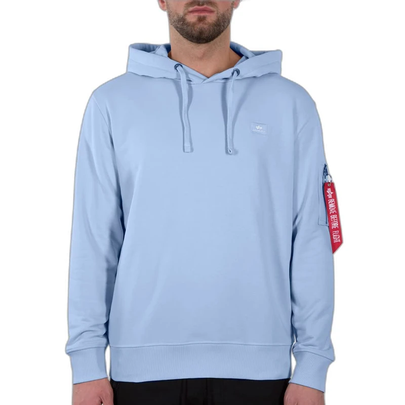 Alpha Industries X-Fit Hoody Hooded Sweat for Men Light Blue