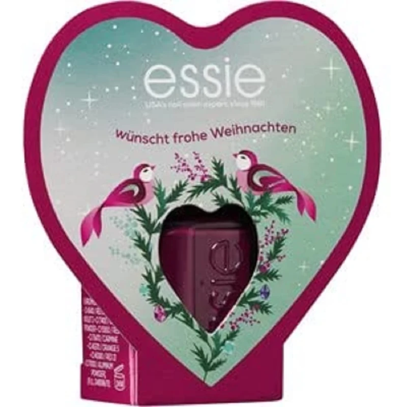 Essie X-Mas Coffret Heart Ballet Slippers, No. 6 High Quality and Colour-Intensive Nail Polish, 13.5 ml + Festive Tree Decorations