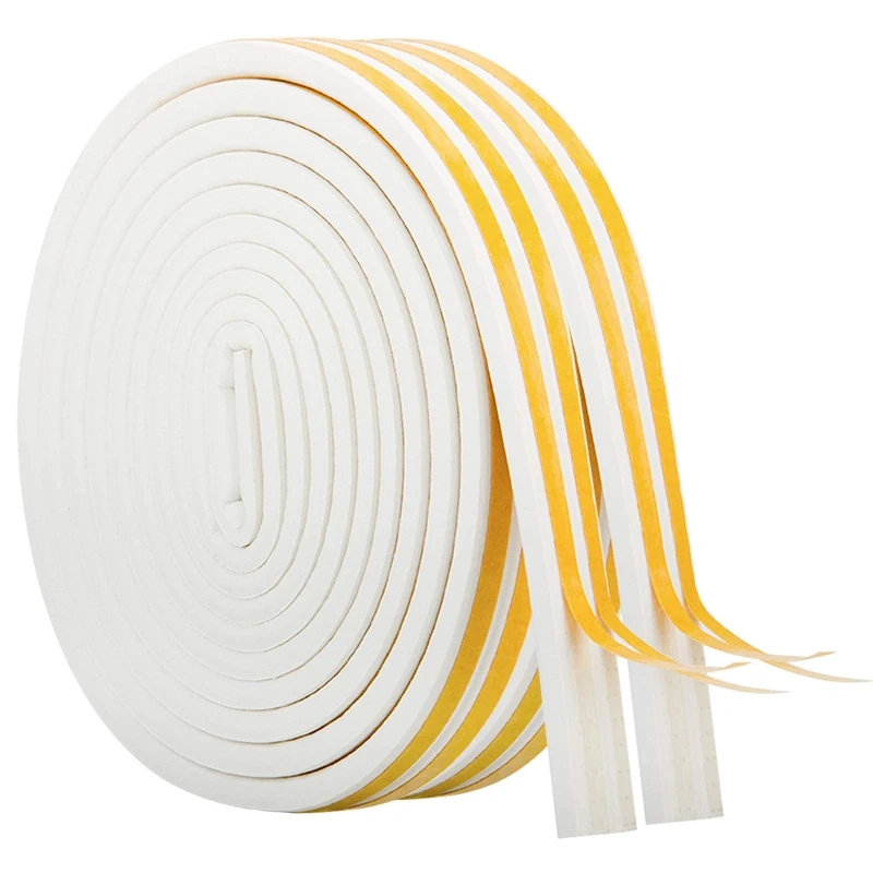 20m / 66FT Sealing Tape for Doors, Door Seal Doors Windows Self Adhesive Rubber Foam Seal Strip Sound Insulation Weatherstrip Sealing Tape Self Adhesive
