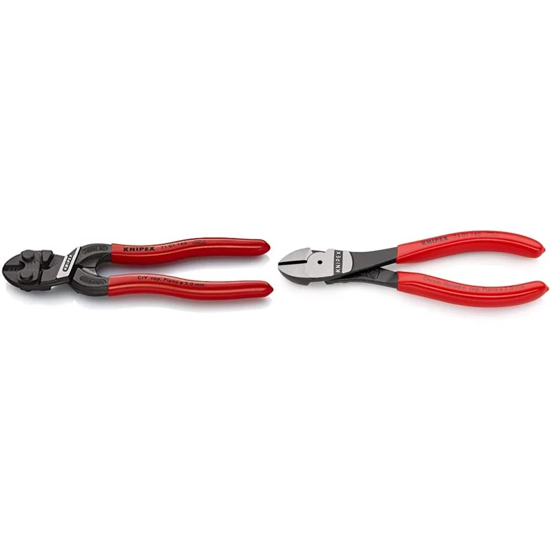 KNIPEX Cobolt S Compact Bolt Cutters (160 mm) 71 01 160 & High Leverage Diagonal Cutter (160 mm) 74 01 160 SB (Product on self-Service Card/in a Blister)