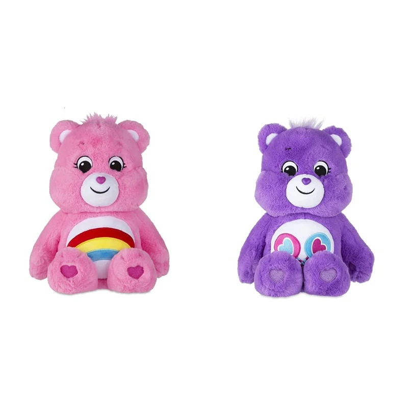 Basic Fun! Care Bears 14 Inch Medium Plush - Cheer Bear & Share Bear