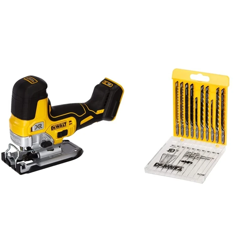 DeWalt DCS335N-XJ 18V XR Li-Ion Cordless Brushless Grip Jigsaw Body Only & DT2290-QZ DT2290-QZ-Conjunto 10 hojas Sierra de calar-Madera