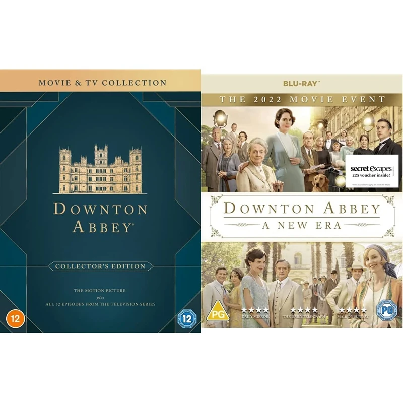 Downton Abbey Movie & TV Collection [DVD] [2020] & Downton Abbey: A New Era [Blu-ray] [2022] [Region Free]