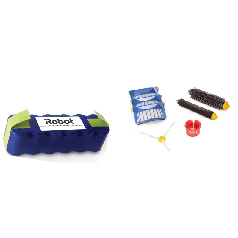 iRobot XLife Extended Life Battery, Blue, 8 x 1 x 3 cm & iRObot 13957 4501352 Rplacement kit for Roomba 600 Series