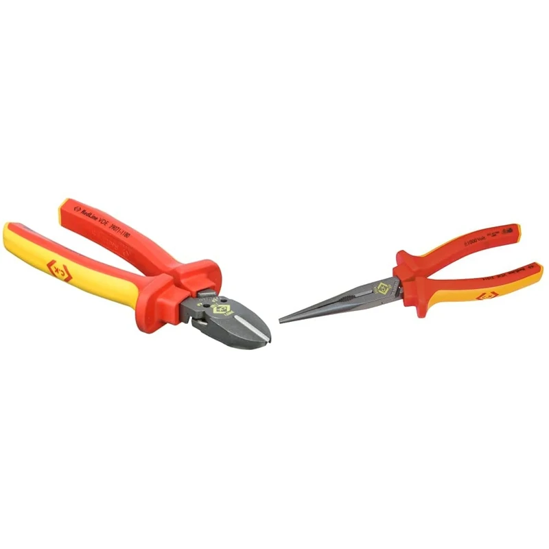C.K 39071 Redline VDE Combicutter1MAX 180mm & " 39076 Snipe Nose Pliers, 200 mm - 8""", 431014