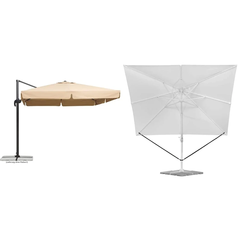 Schneider-Schirme Schneider 782-02 Umbrella Rhodos approx 300 x 300 cm, Square, Natural, 356 x 300 x 273 cm 313-00 Free Pole Umbrella Safety Guard, Anthracite, 273 x 2 x 0.2 cm