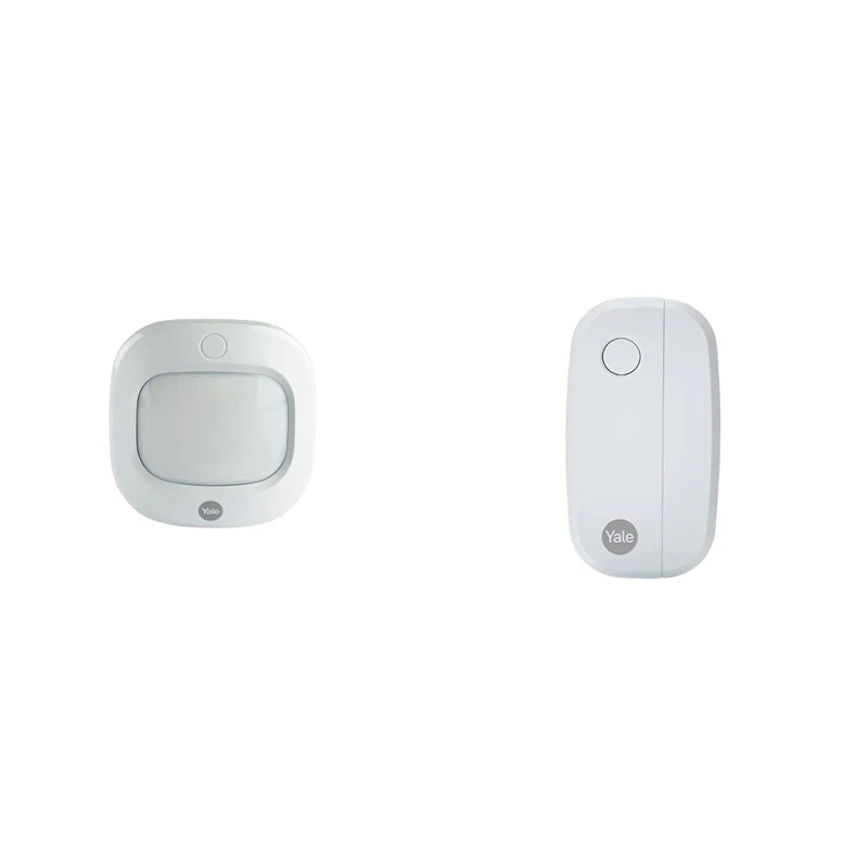 Yale AC-PIR Sync Alarm Motion Detector - Sync Smart Home Alarm - 200 m range, White & AC-DC Sync Alarm Door/window Contact - Sync Smart Home Alarm - 200 m range - Works with Alexa, White
