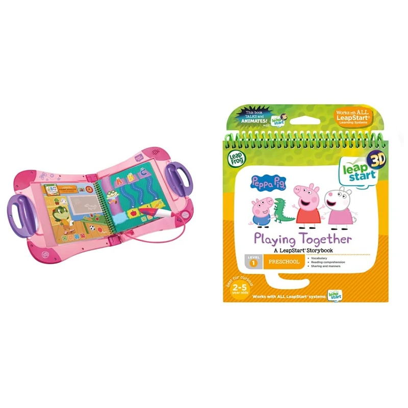 LeapFrog LeapStart Electronic Book, Educational and Interactive Playbook Toy for Toddler and Pre School Kids 2, 3, 4, 5, 6, 7 Year Olds, Pink & Leapstart Nursery: Peppa Pig Story Book (3D Enhanced)