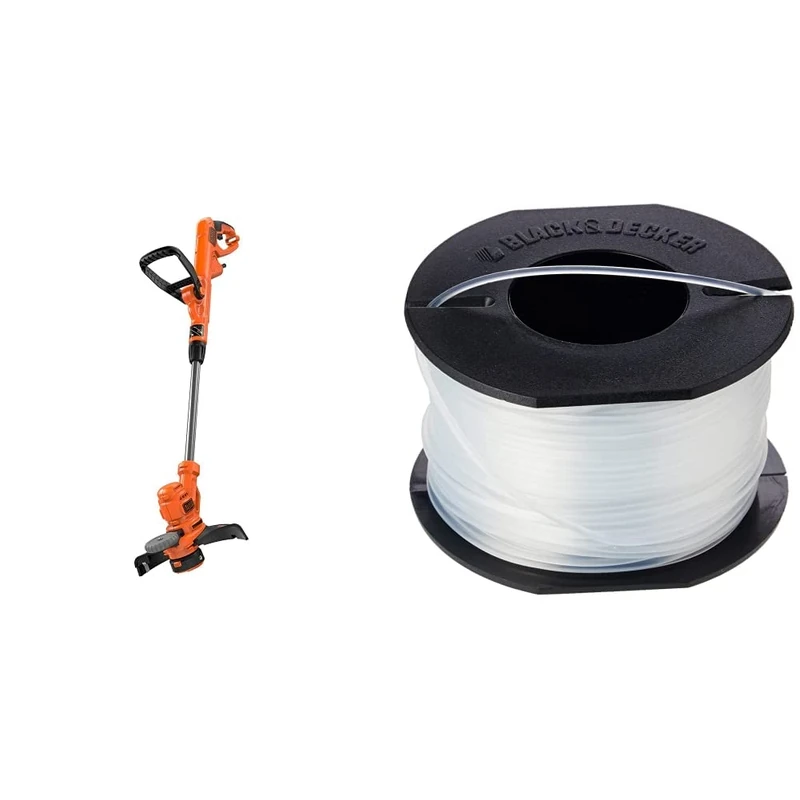 BLACK + DECKER BESTA530-GB BESTA530 Corded Strimmer, 550 W, 240 V, 30 cm & BLACK+DECKER A6046-XJ Replacement Strimmer Line, 37.5 m