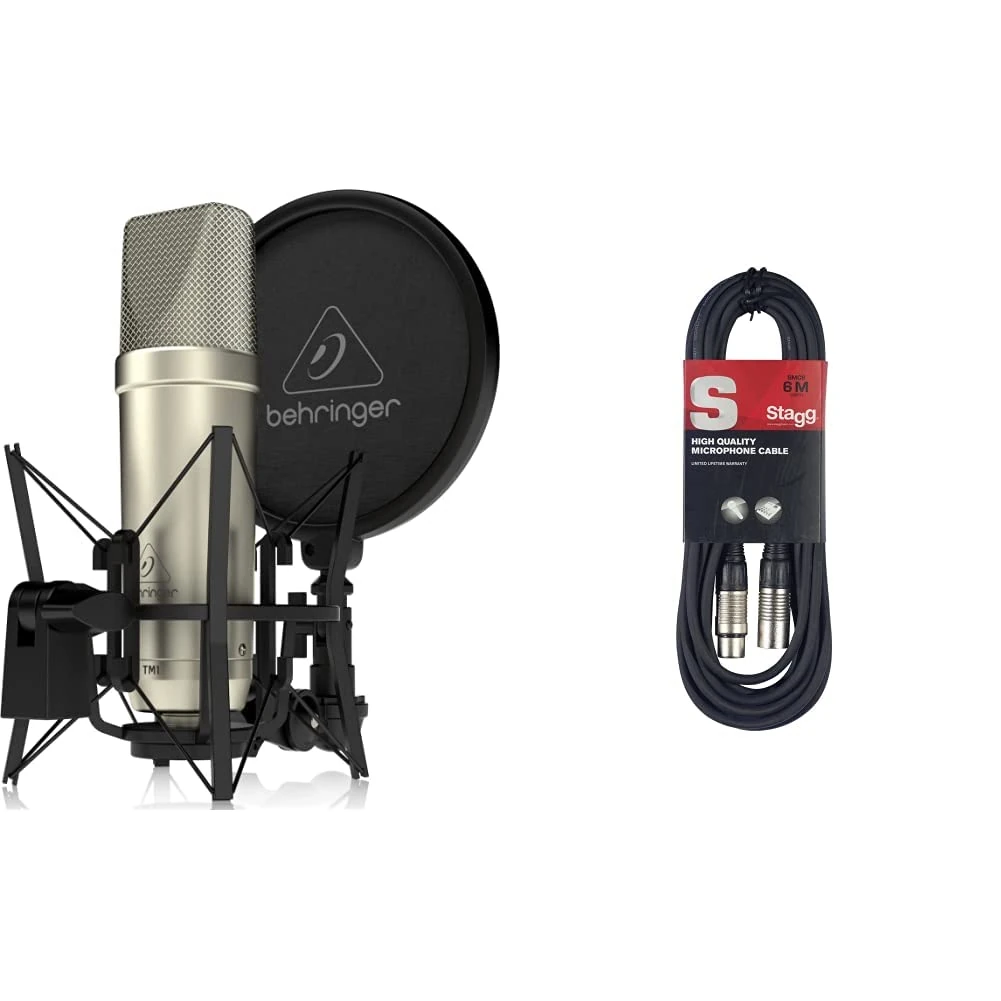 Behringer TM1 Complete Recording Package with Large Diaphragm Condenser Microphone & Stagg SMC6 6 metre standard microphone cable