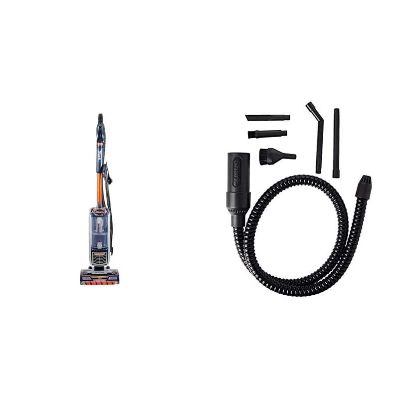 Shark Upright Vacuum Cleaner [NZ801UKT] Powered Lift-Away, Navy and Orange & Car Detail Kit [XHMCR380EUK] Official Accessory Compatible with Selected Vacuum Cleaners, Black