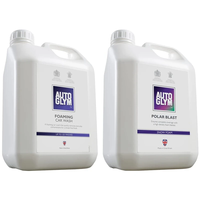 Autoglym Foaming Car Wash, 2.5 Litres - High Foaming Shampoo, Car Cleaning Shampoo For All Bodyworks, Streak Free Finish & Polar Blast, 2.5L - Thick Snow Foam Pre-Wash pH Neutral Car Cleaner