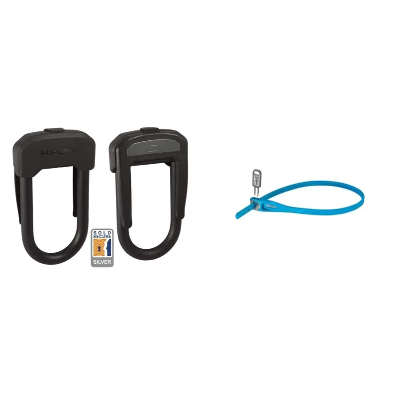 Hiplok D Wearable Bicycle D/U Lock and B0001102 Z LOK Armoured Security Tie & Bike Lock, Single,Cyan