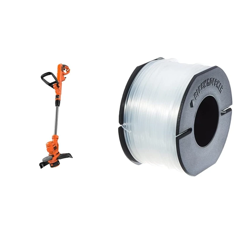 BLACK + DECKER BESTA530-GB BESTA530 Corded Strimmer, 550 W, 240 V, 30 cm & BLACK+DECKER A6171-XJ 50 m Line on Storage Spool