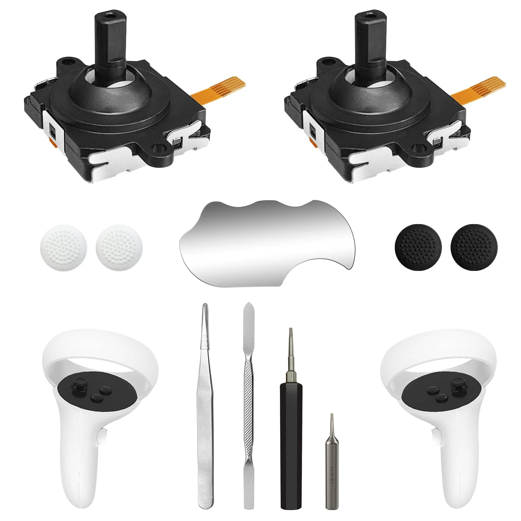 OLCLSS Joystick Replacement Kit for Oculus Quest 2, Includes 2 Joysticks, Tools for Easy Controller Repair