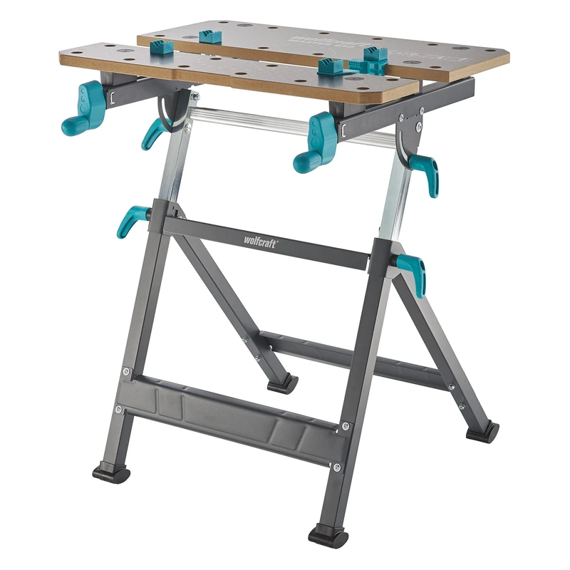 wolfcraft MASTER 650 ERGO Clamping and Working Table I 6870000 I Height-adjustable clamping and working table - Ergonomic Adjustable Workbench for DIY Projects - Made in Europe