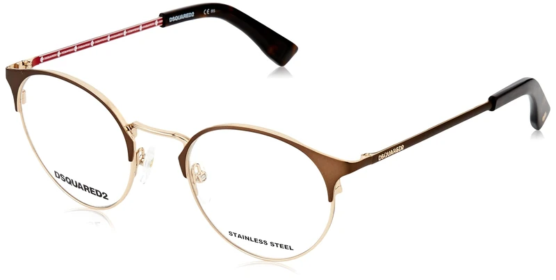 DSQUARED2 D2 0058 Glasses, Gold Brown, 49 for Women, Gold Brown