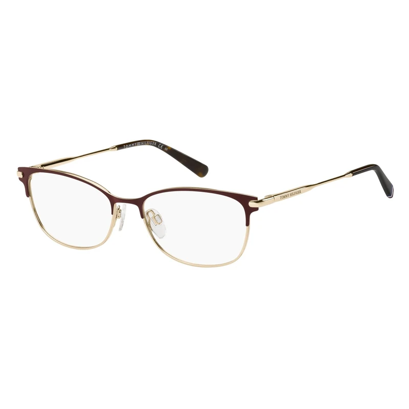 TOMMY HILFIGER TH 1958 E28 MATTE BURGUNDY GOLD 53/16/140 WOMAN Eyewear Frame - Image 1