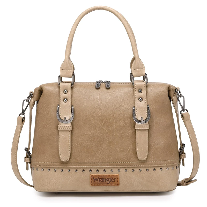Wrangler Hobo Crossbody Bag Top Handle Small Satchel Purse Shoulder Handbag for Women, Coyote Indian Khaki, One Size