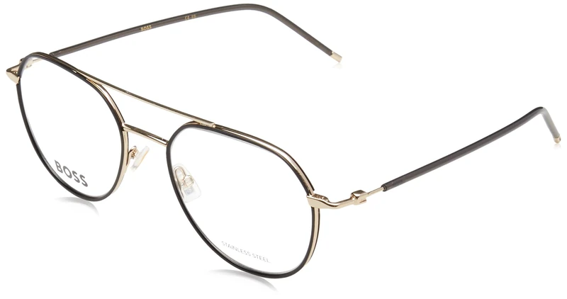 BOSS HUGO 1429 Glasses, Black Gold, 53 for Men, Black Gold