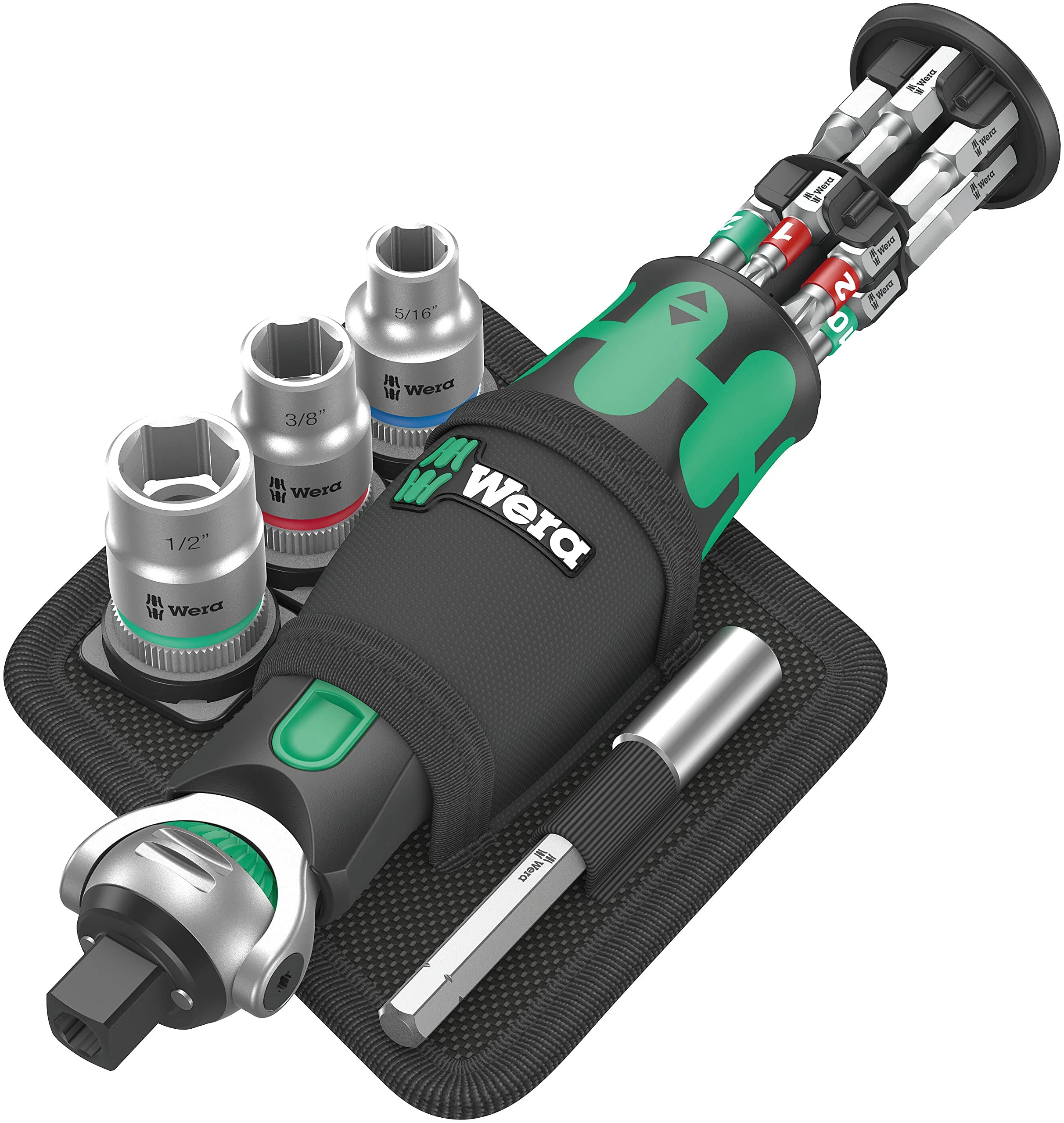 Wera 8009 Zyklop Pocket Set Imperial 2, Black-Green