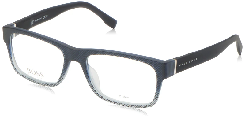 BOSS HUGO 0729/IT Men's Shaded Dark Blue Texture Grey Trans, 54, Shaded Dark Blue Texture Grey Trans