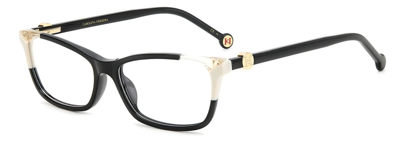 Carolina Herrera Her 0114 9HT/15 BLACK IVORY Eyewear Women's Acetate, Standard, 54