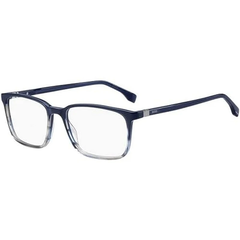 BOSS HUGO 1436 Glasses, Blue Horn Grey, 55 for Men, Blue Horn Grey