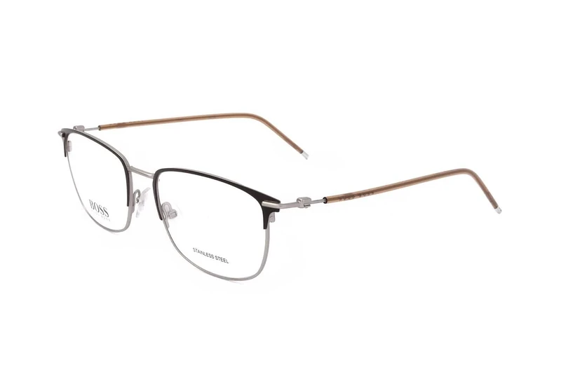 BOSS HUGO 1373 Glasses, Matte Brown Silver, 54 for Men, Matte Brown Silver