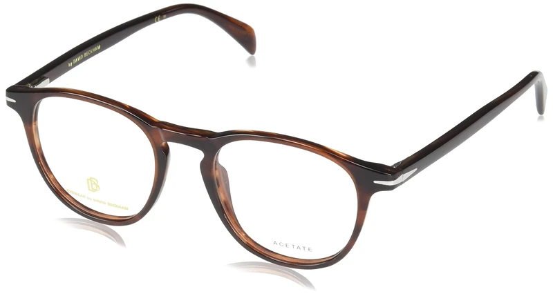 David Beckham DB 1018 Glasses, Brown Striped Havana, 49 for Men, Brown Striped Havana