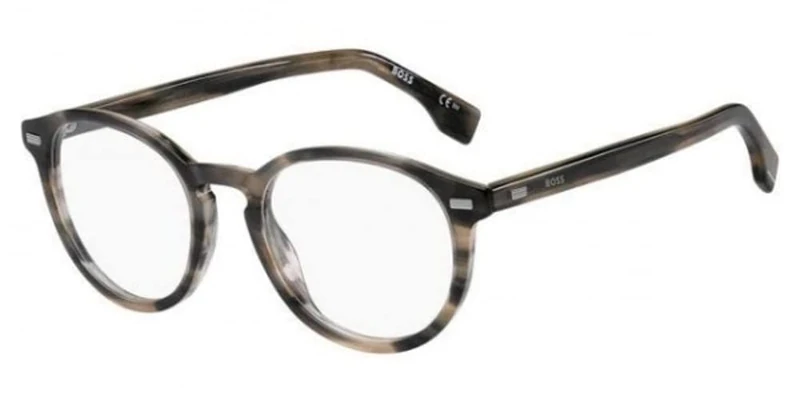 BOSS HUGO 1367 Glasses, Grey Brown, 50 for Men, Grey, Brown