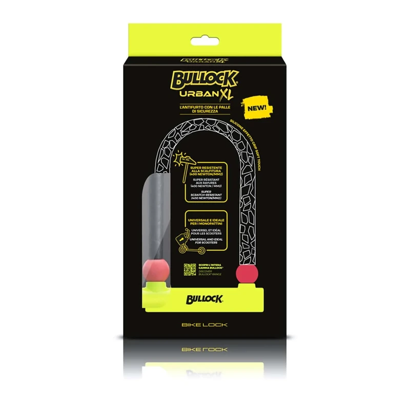 Bullock 146443 Urban XL Bike Lock, Universal and Also Ideal for Scooters, Yellow, Classic