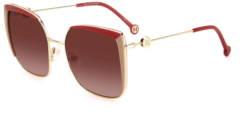 Carolina Herrera Her 0111/s 123/3X RED BEIGE Sunglasses Women's Steel, Standard, 57