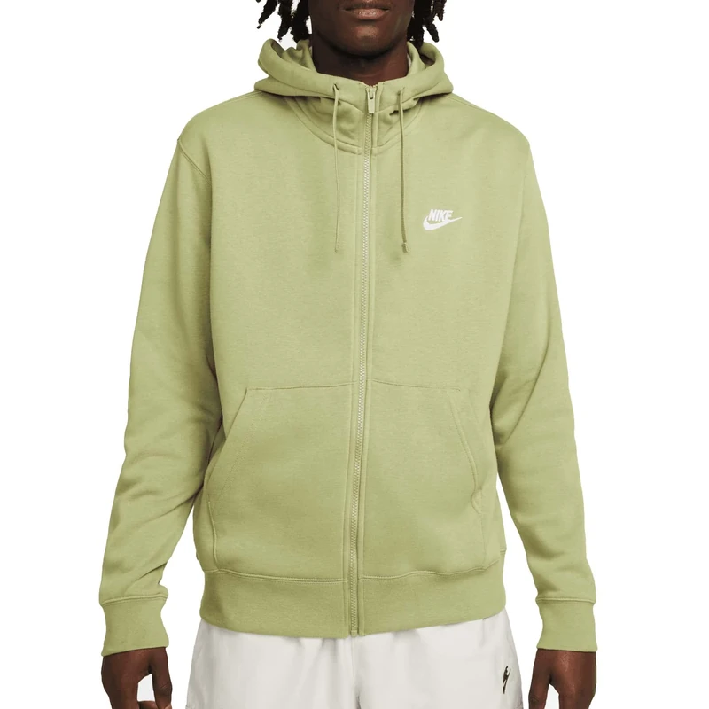 NIKE Men's Club Fleece Hoodie Sweatshirt, Alligator/Alligator/White, S